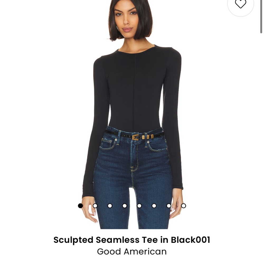Good American sculpted seamless tee in Black001